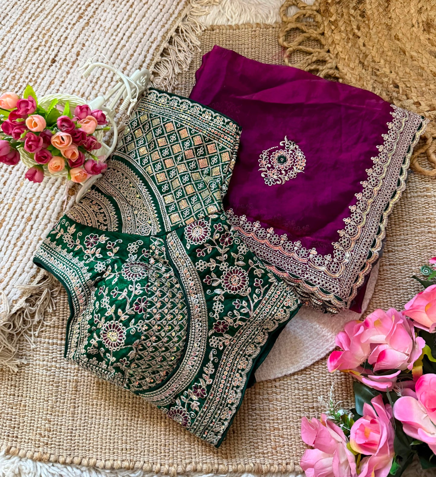 Premium Space Silk Saree with beautiful multi sequence & thread saree