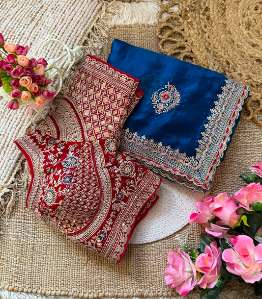 Premium Space Silk Saree with beautiful multi sequence & thread saree