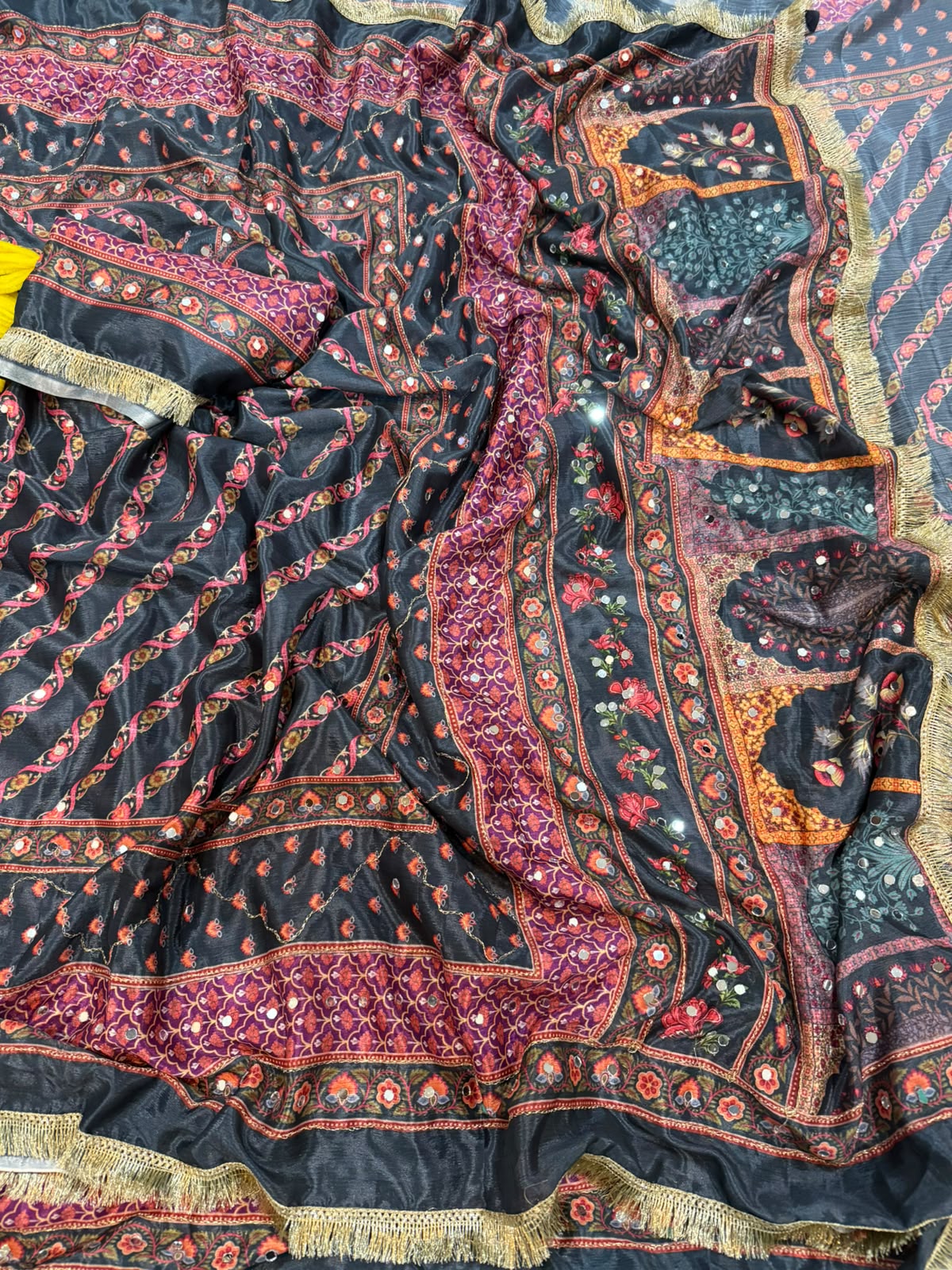 Premium chinon silk saree