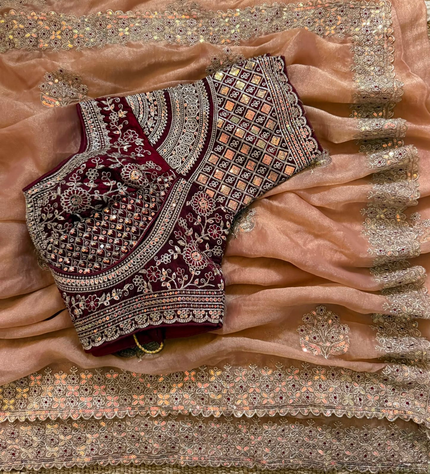 Premium moss chiffon lightweight Saree