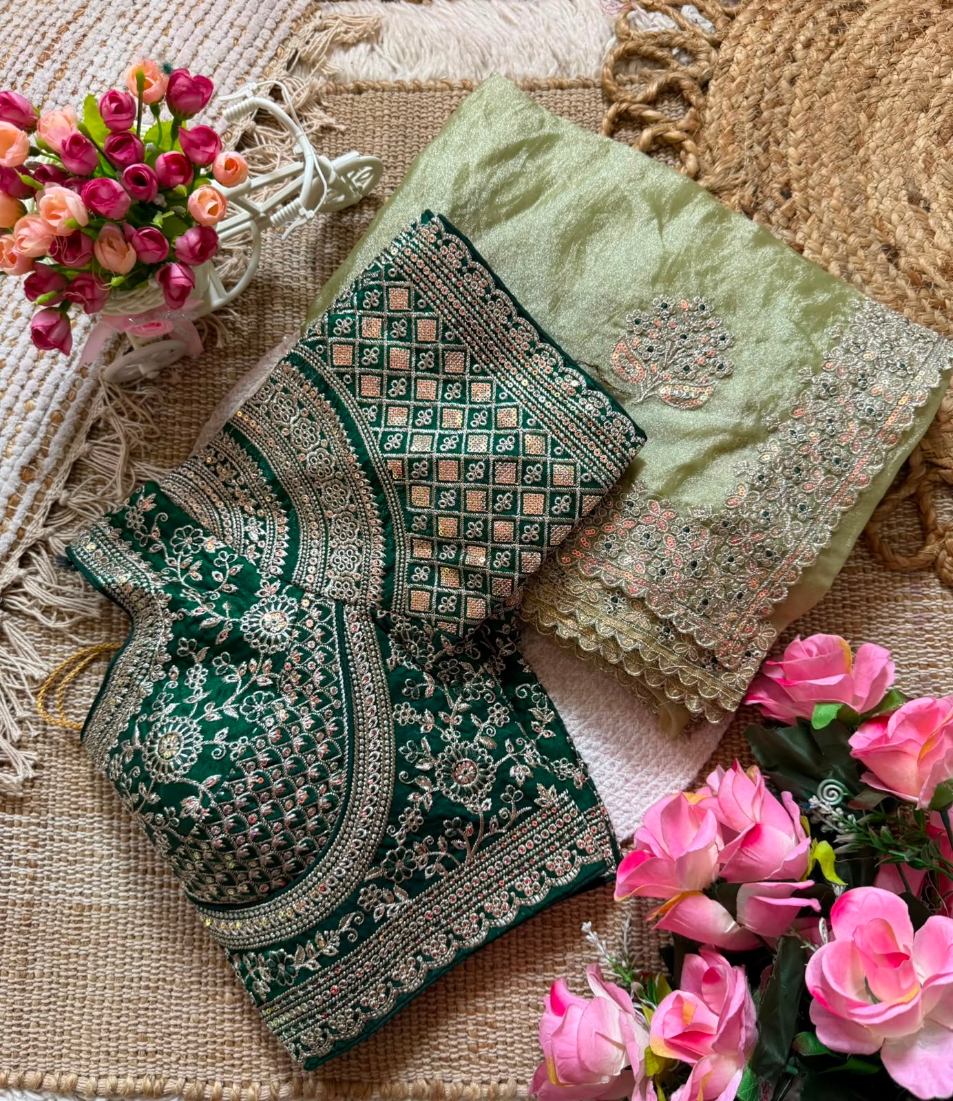 Premium moss chiffon lightweight Saree