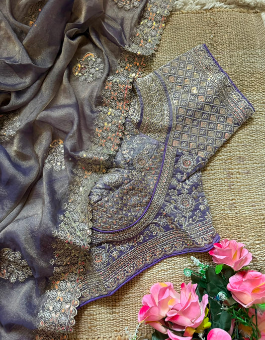Premium moss chiffon lightweight Saree