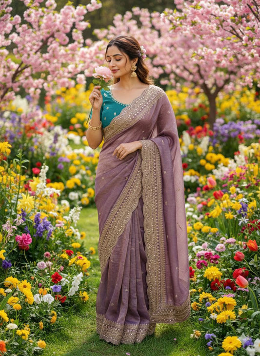 Elegant Soft Space Chiffon Saree
