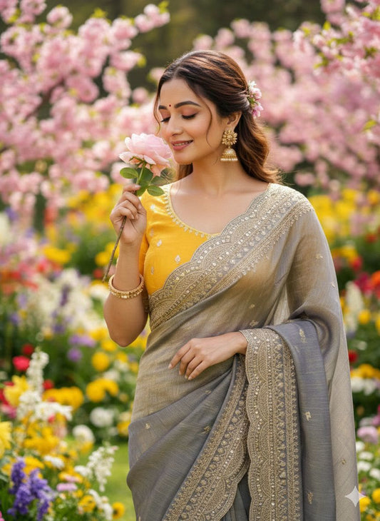 Elegant Soft Space Chiffon Saree