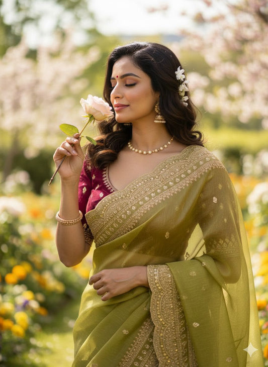 Elegant Soft Space Chiffon Saree