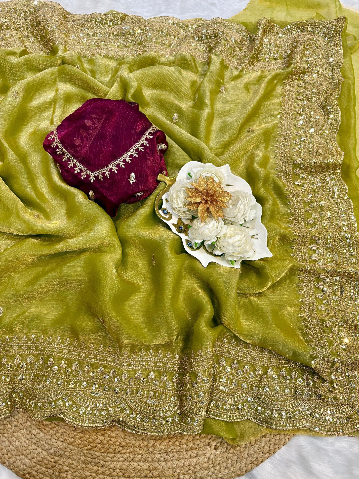 Elegant Soft Space Chiffon Saree