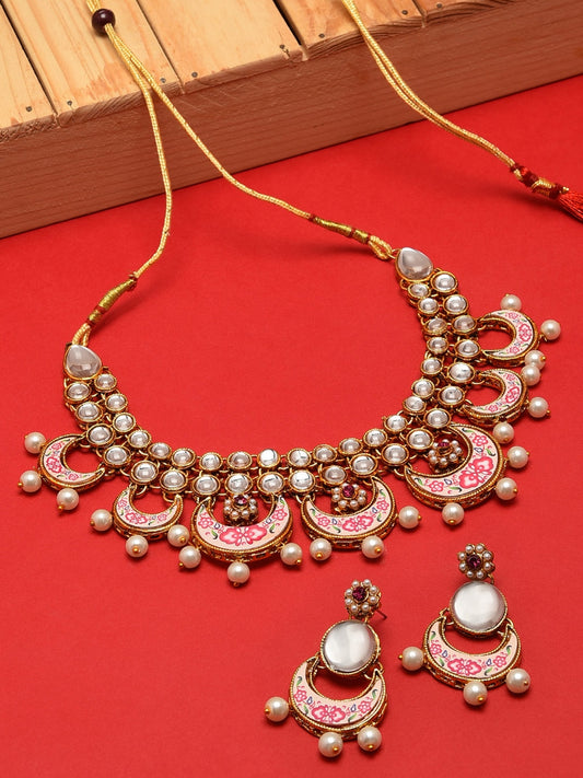 Gold-Toned Kundan Mesmerising Traditional Jewellery Set