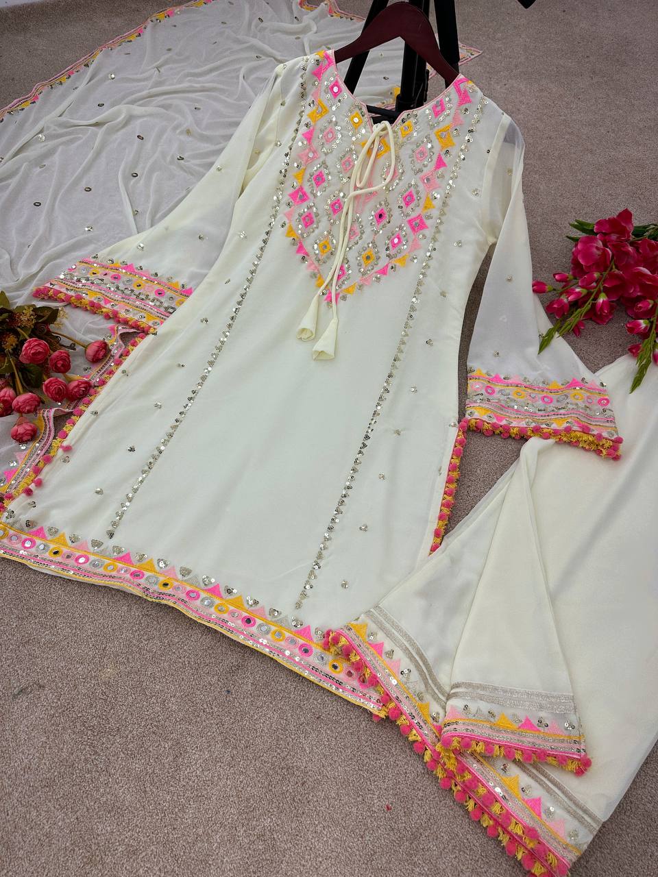 Faux Georgette With Heavy Embroidery Sequence Work
