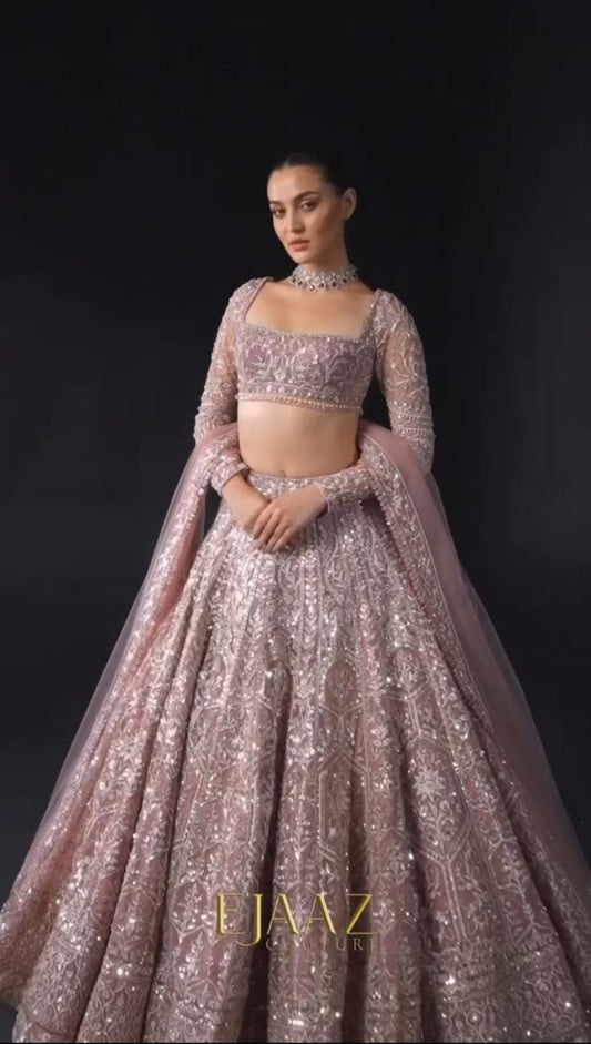Premium Net Embellished With Beautiful Thread Embroidery Lehenga Choli