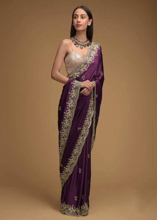 Premium Purple Rangoli Silk Saree