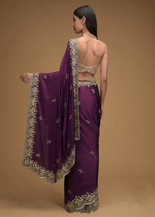 Premium Purple Rangoli Silk Saree