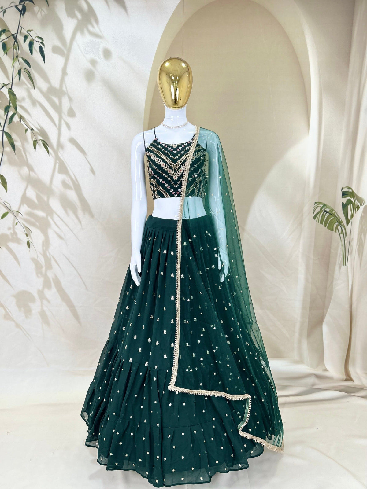 Goergette Zari Sequence Embroidery Choli