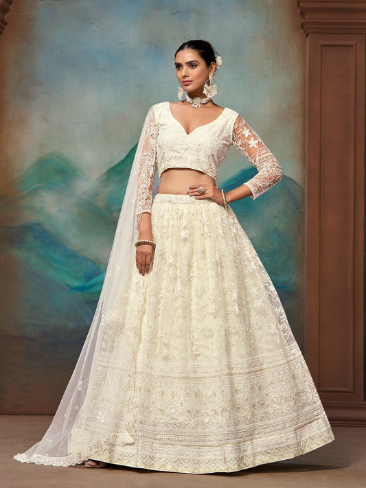 Soft Net Heavy Zari Sequence & Embroidery Work Choli