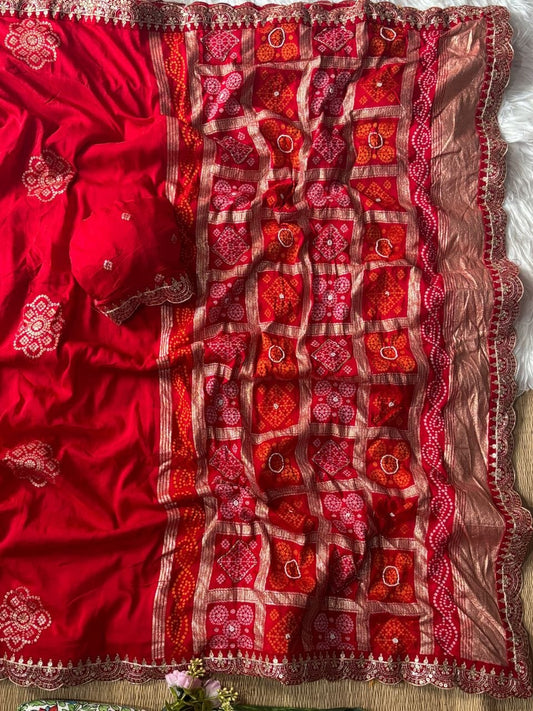 Pure soft viscose georgette sarees with amazing weaving patola