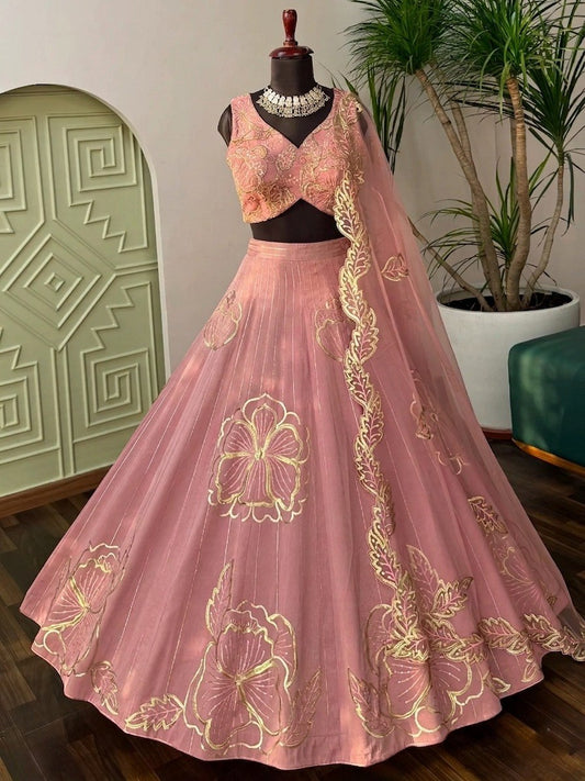 Premium Fancy Fabric Rich Zari Sequins & Intricate Embroidery Work Choli