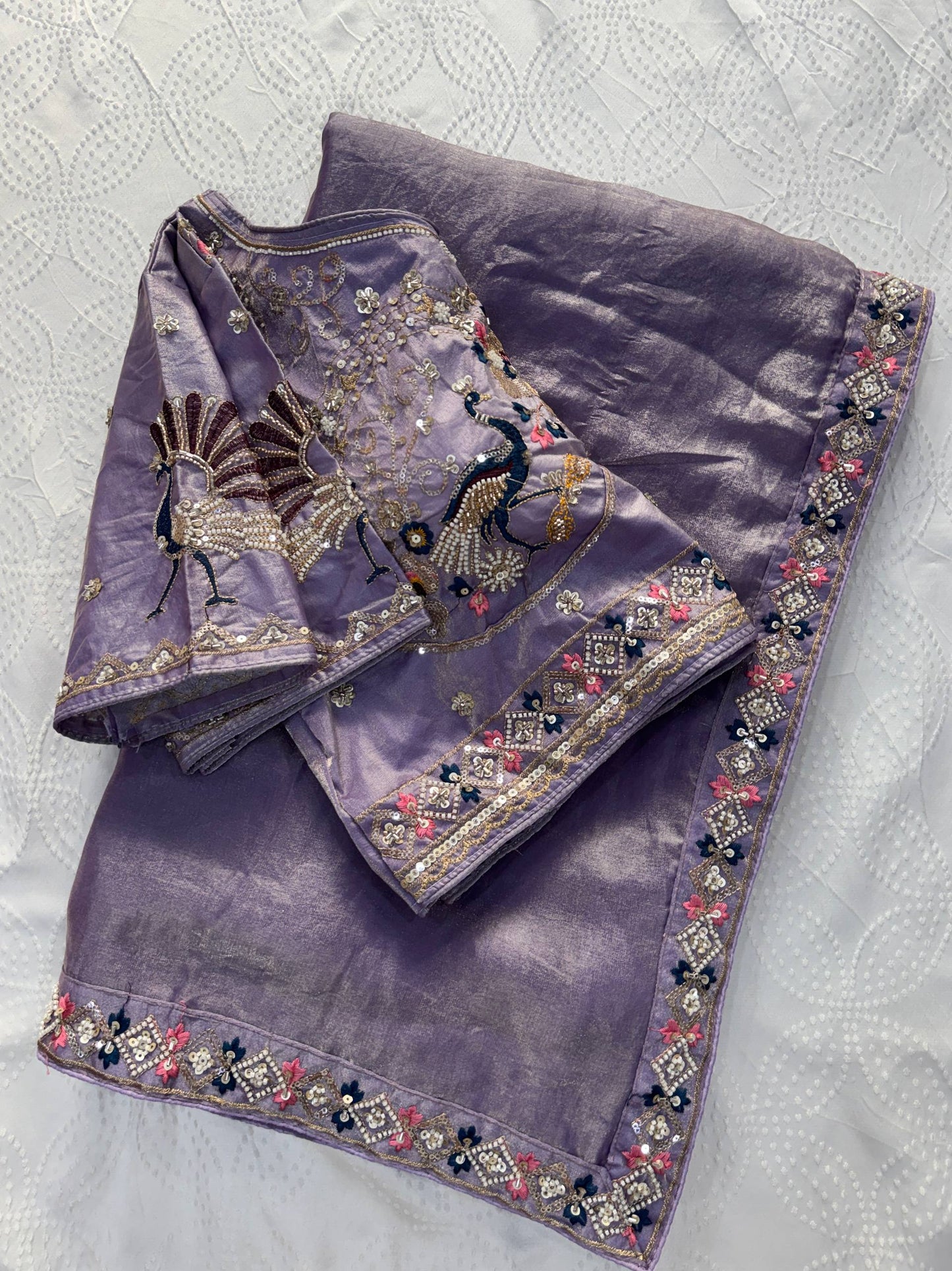 Designer Party Wear Fendy Satin Silk Saree