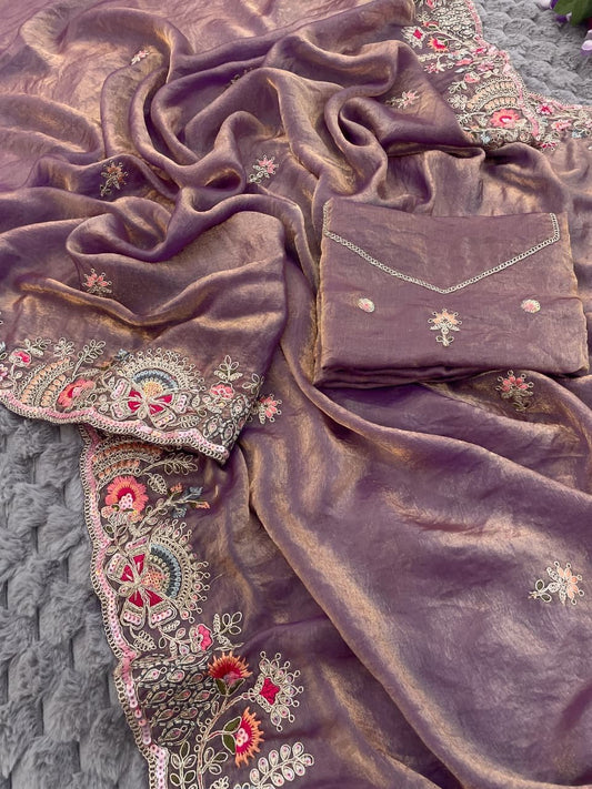 Very Soft nd Elegant Rich look fendy sartin fabric saree