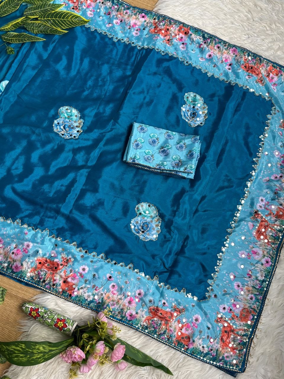 Very Soft and Elegant Rich look Soft Chinon Silk Digital Print