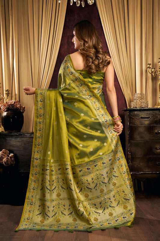 Premium Tissue Silk Saree With Tassels