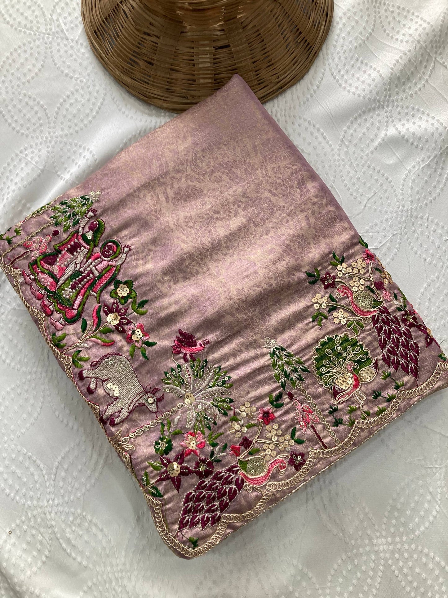 Wedding Wear Pure Kanjiwarm Radha Krishna Silk Work Saree