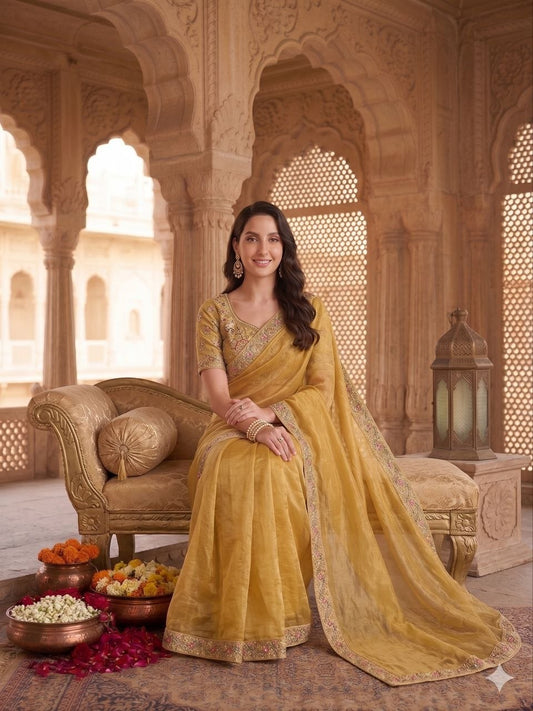 Presenting You Most Beautiful Latest Full Handwork Saree