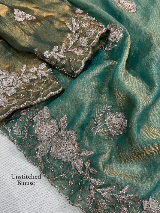 Fendy satin jacquard saree
