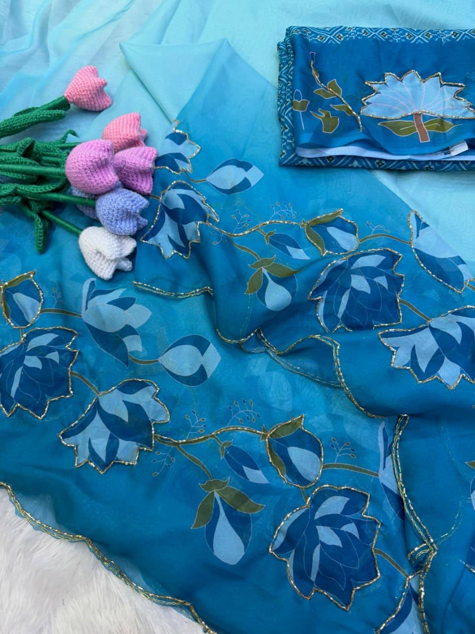 Soft pure Georgette handwork sarees