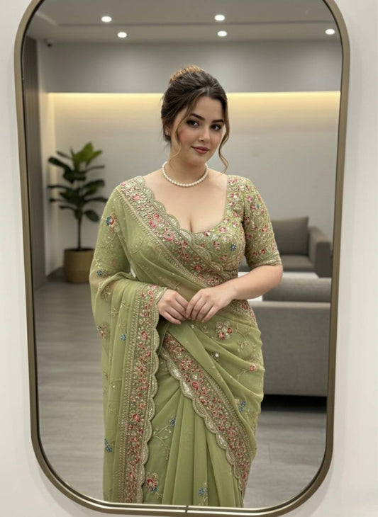 Party Wear Soft Star Georgette Saree