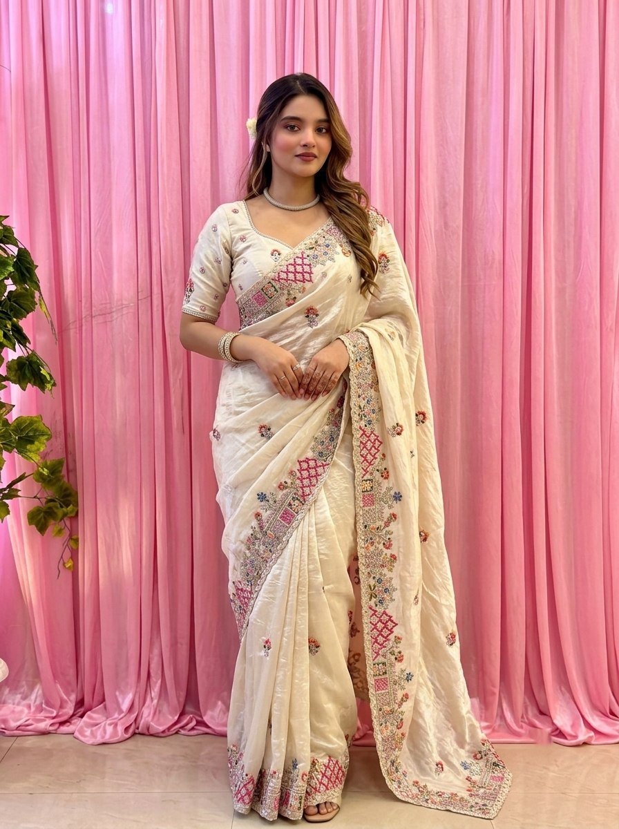 Designer Party Wear Pure Soft Tissue Silk Saree