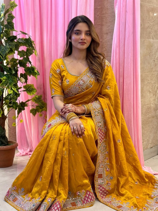 Designer Party Wear Pure Soft Tissue Silk Saree