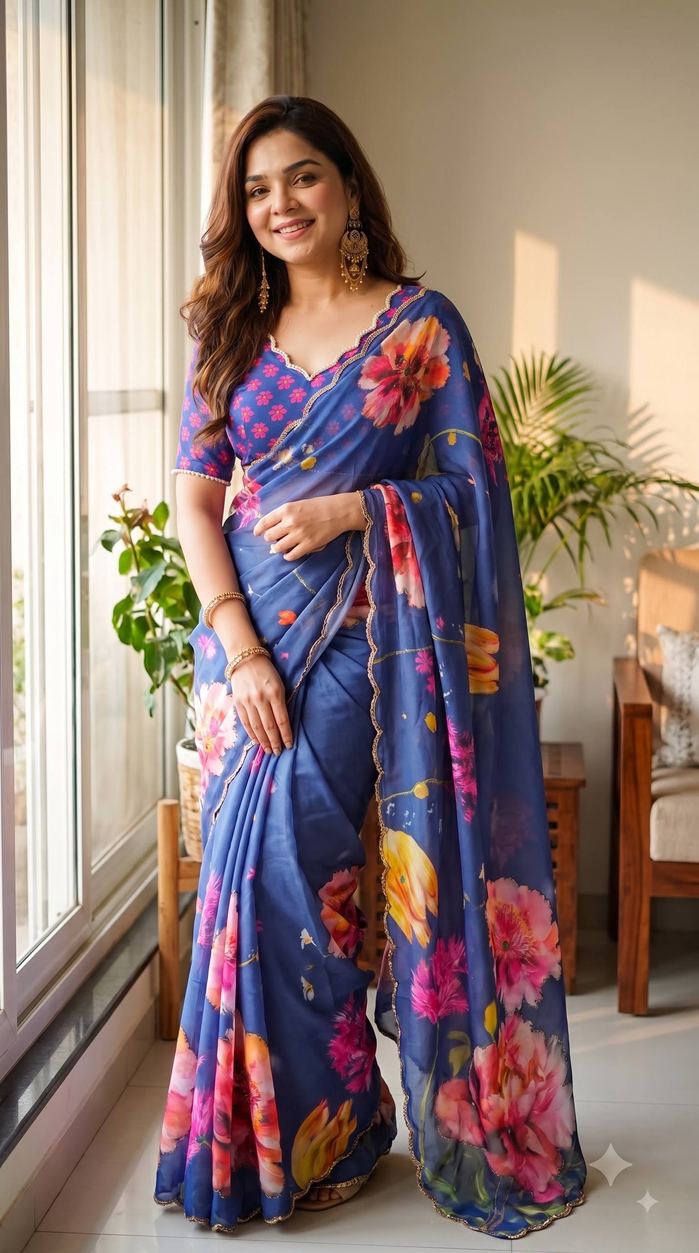 Soft pure Georgette handwork sarees