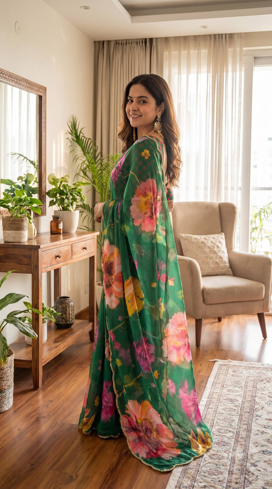 Soft pure Georgette handwork sarees