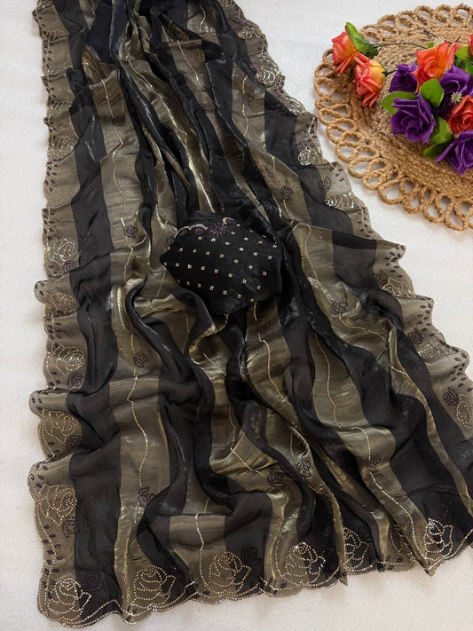Premium Space Silk Phoenix Silk Heavy Jarkhan Saree