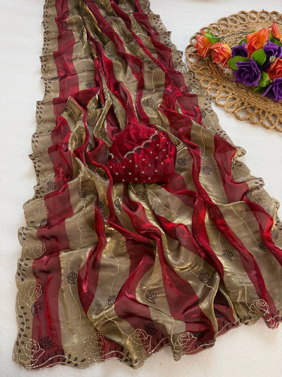 Premium Space Silk Phoenix Silk Heavy Jarkhan Saree