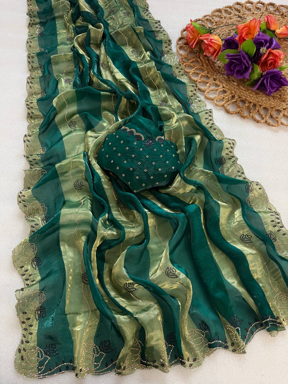 Premium Space Silk Phoenix Silk Heavy Jarkhan Saree