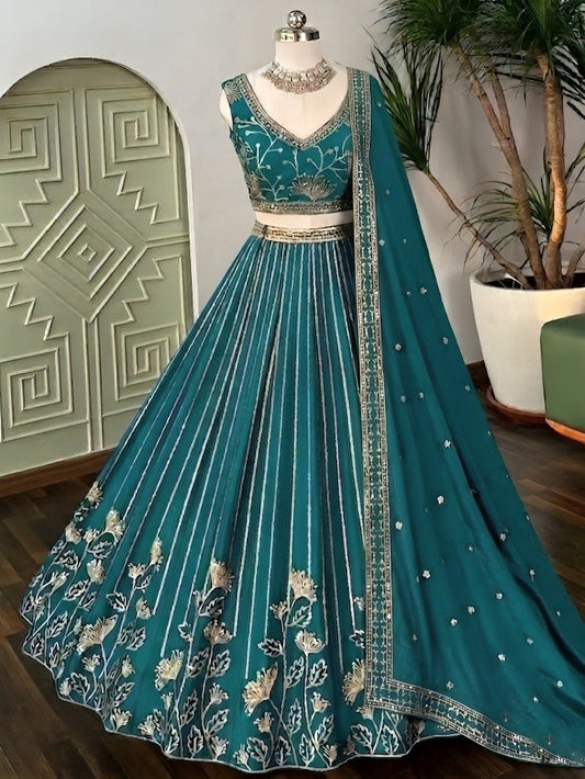 Star Goergette Zari Sequence Embroidery Work Choli