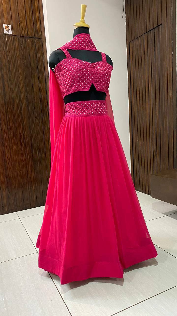 Georget lehnga with 3.25 meter flair