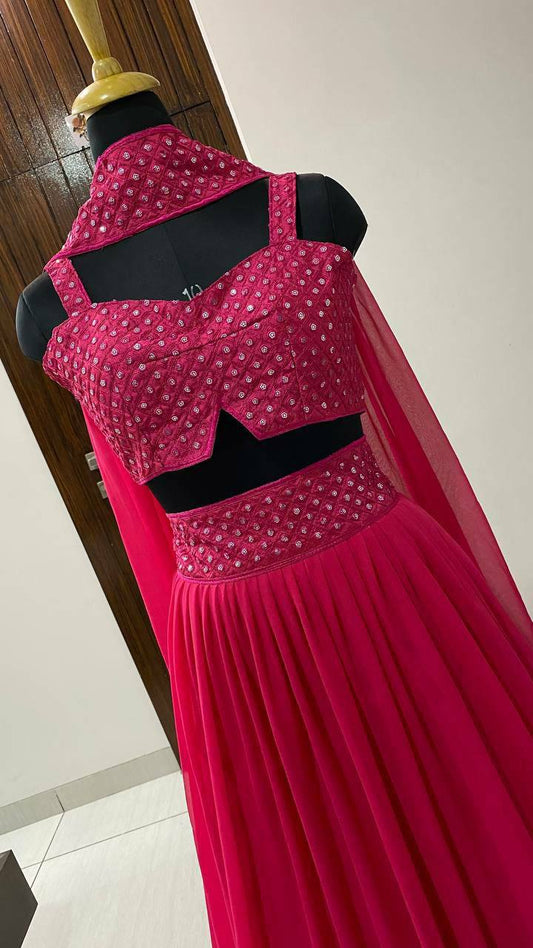 Georget lehnga with 3.25 meter flair