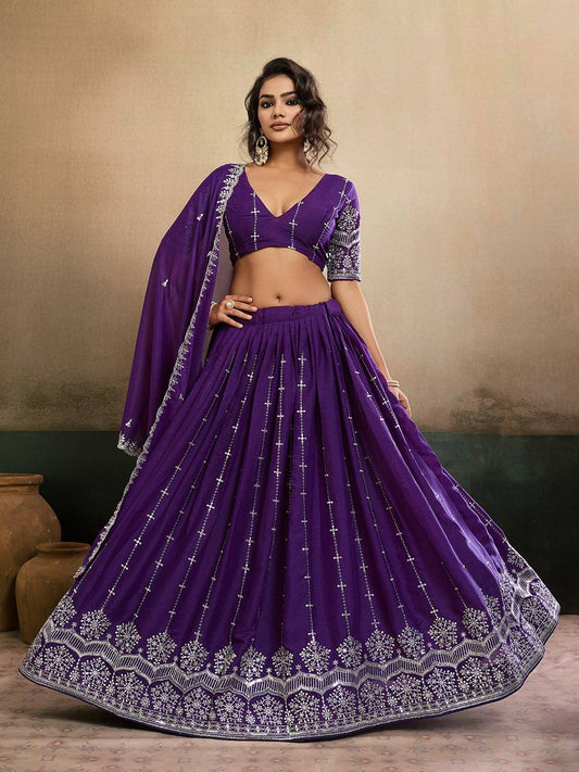 Star Georgette Embroidery Work Lehenga Choli