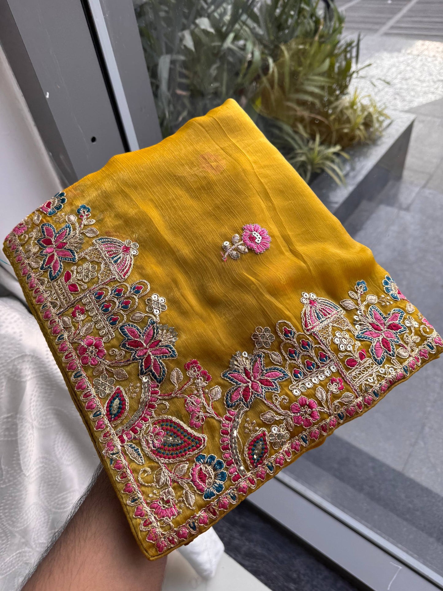 Party Wear Soft Fendy Chiffon Silk Saree