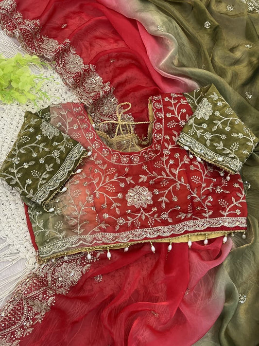 Very soft & elegant rich look fendy sartin pedding fabric saree