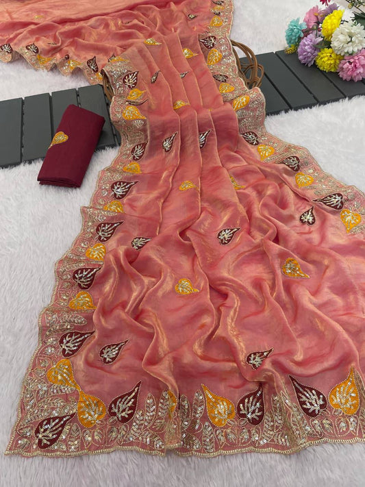 Pure soft Fandy satin sarees with amazing