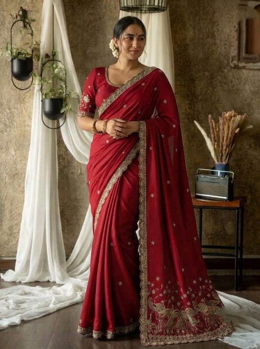 Party Wear Soft Rangoli Silk Saree