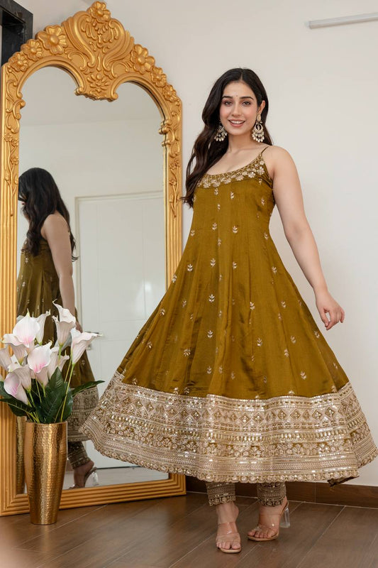 Vichitra Silk with Embroidery Zari Codding Sequins work And Dori Latkan