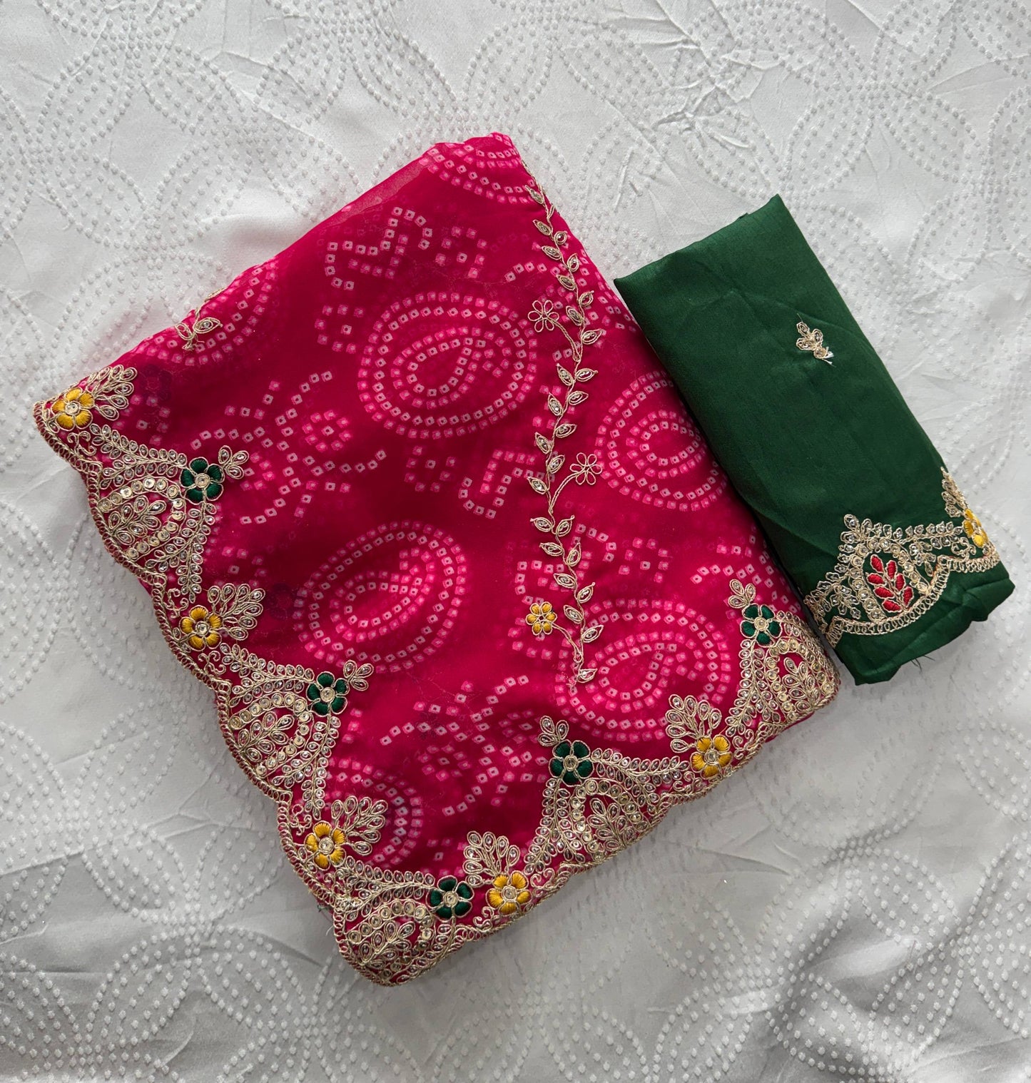 Wedding Wear Bandhej Georgette Saree