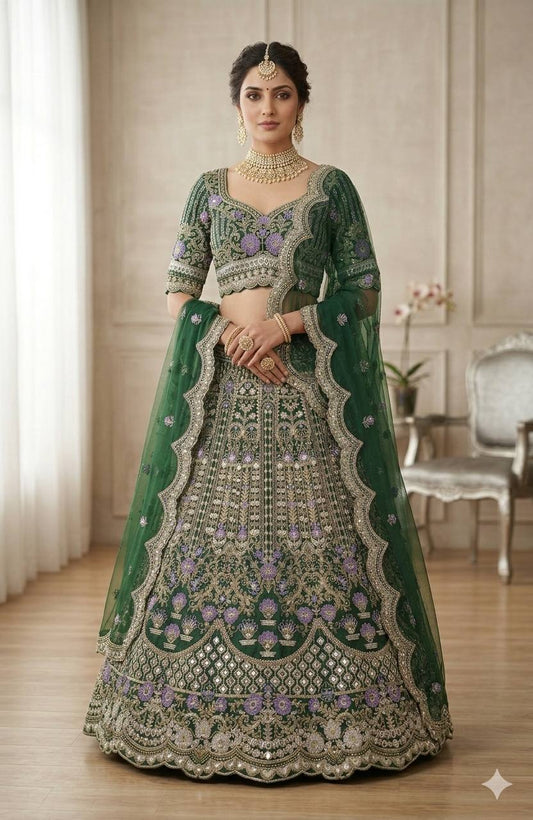 Launching 4 meter flared Coding Sequins Cut Work Lehenga