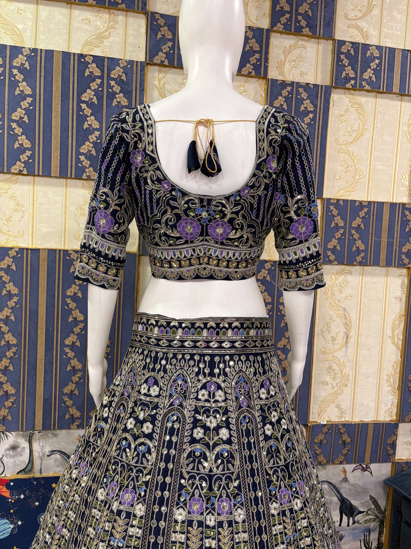 Launching 4 meter flared Coding Sequins Cut Work Lehenga