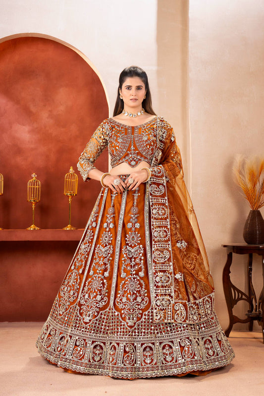 Butterfly Net Sequins and Codding Embroidery Work Choli