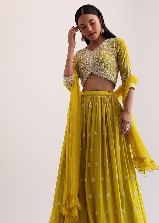 Faux Georgette Sequence Embroidery Work Choli