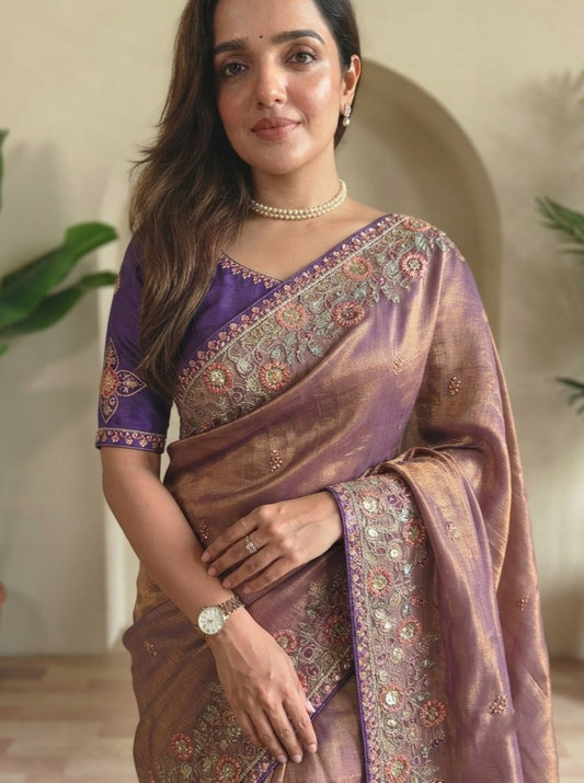 Party & Wedding Wear Soft Fendy silk Saree